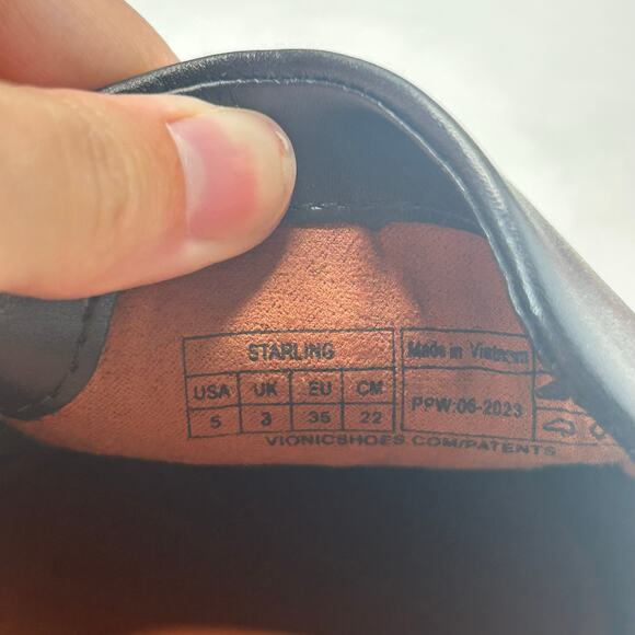 Vionic Starling Leather Mule Arch Support Black I6985L3003 Women 5M Tried On - Picture 9 of 10